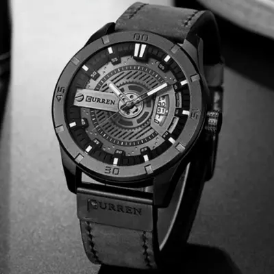 CURREN 8301 Men’s Watch Water Resistant Quartz Watch- Black