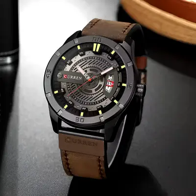 CURREN 8301 Men’s Watch Water Resistant Quartz Watch- Cofee