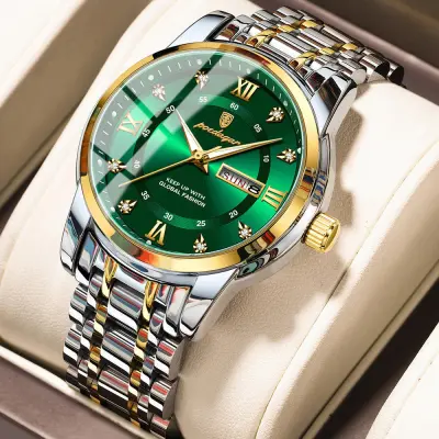 Poedagar-936-Fashion-Stainless-Steel-Analog-Wrist-Watch-For-Men -Green