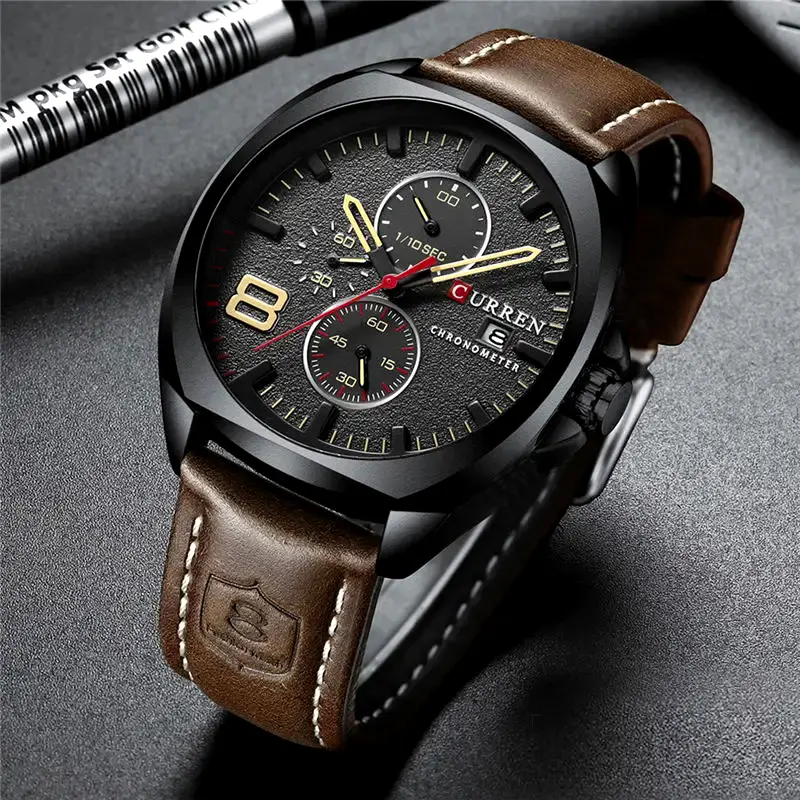 CURREN 8324 Watch Men Top Brand Luxury Quartz Men's Date Military Wrist Watches